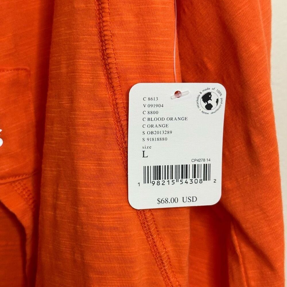 NWT FP Free People Movement Orange Oversized Side Slit Top Long Sleeves sz Large - Picture 6 of 10